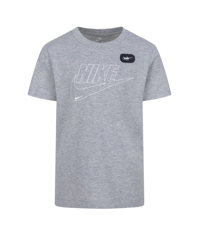 Camiseta Nike Club+ Futura Menino Cinzento
