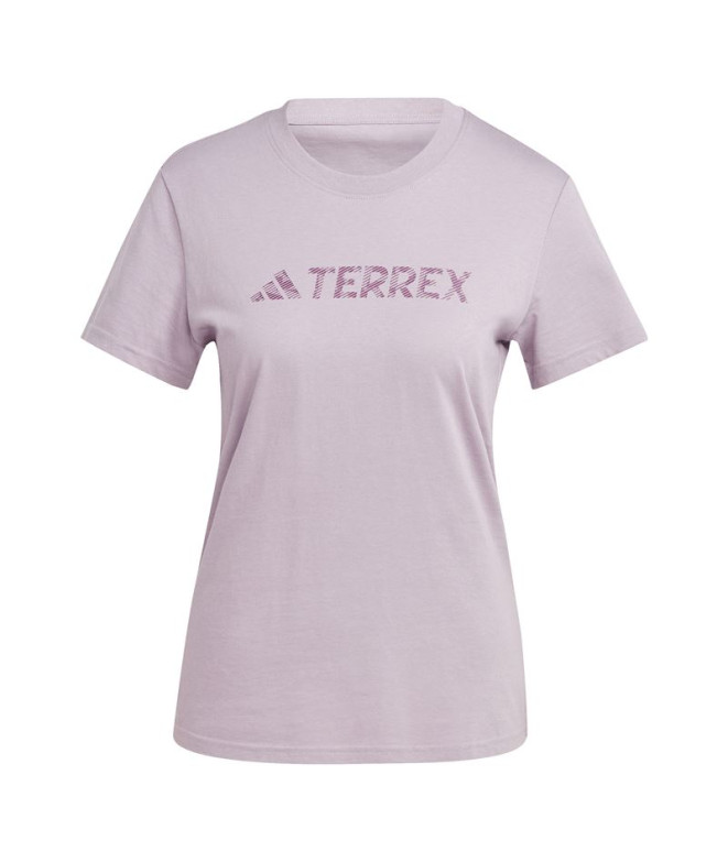Camiseta de Senderismo adidas Terrex Logo Mujer Morado
