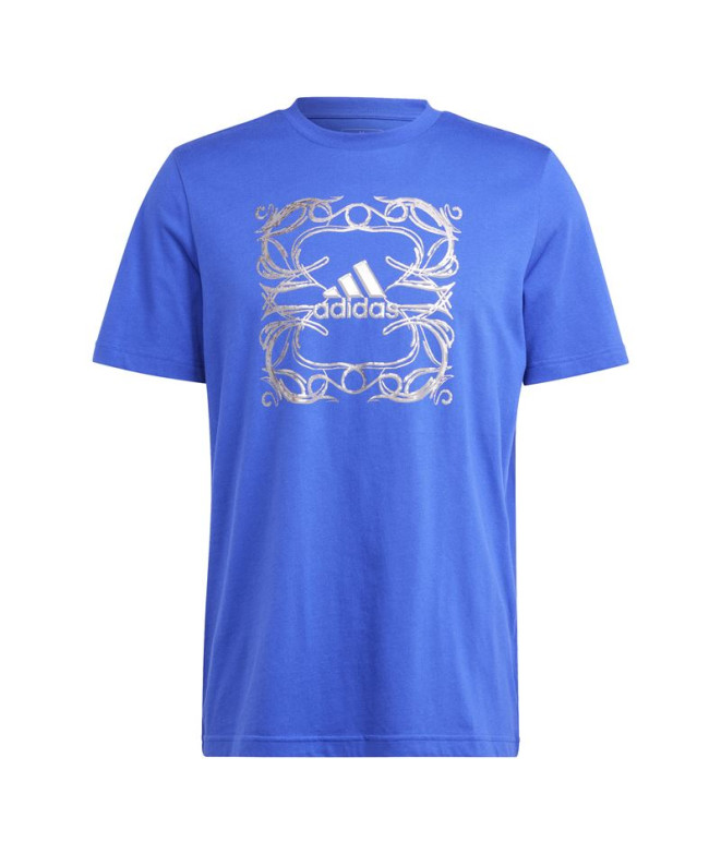 Camiseta adidas Gráfico metálico Homem Azul