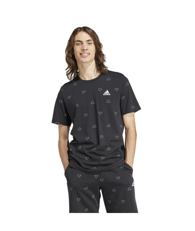 Camiseta adidas Essentials Monogram Homem Preto