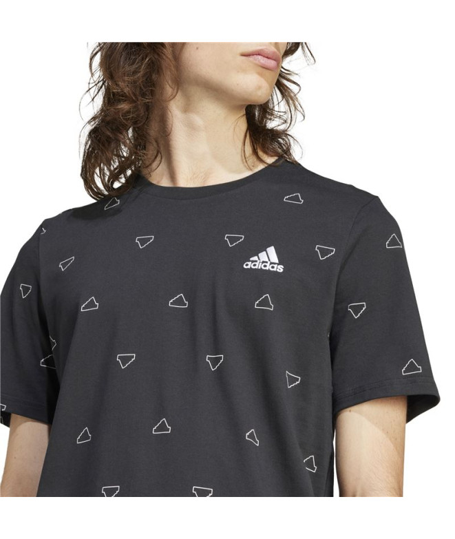 Camiseta adidas Essentials Monogram Homem Preto