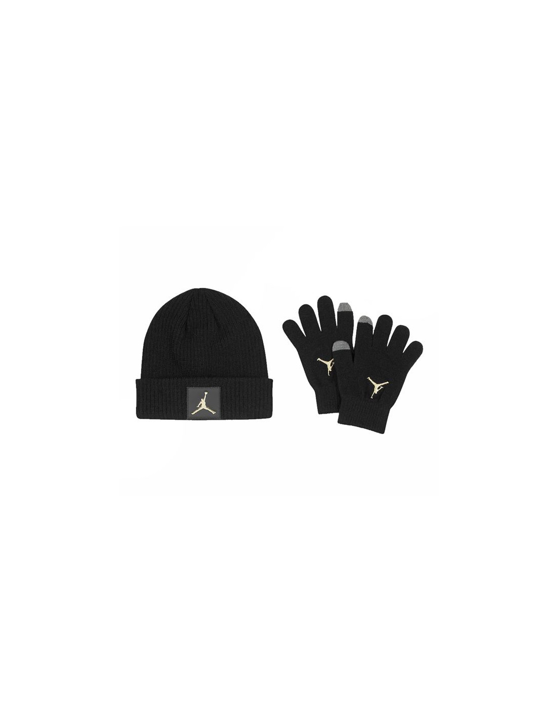 Set Nike Metal Jumpman Patch Beanie Set Enfant Black Gold