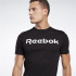 Camiseta Reebok Homem Logótipo linear da série Graphic Preto