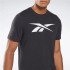 Camiseta Reebok Série gráfica Vetor Homem Preto