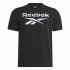 CamisetaReebok IdentityHomem Logotipo grande empilhado Preto