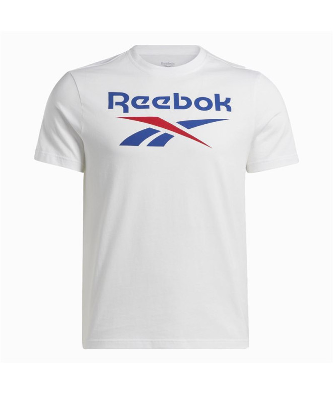 Camiseta Reebok Identity Big Stacked Logo Hombre Blanco