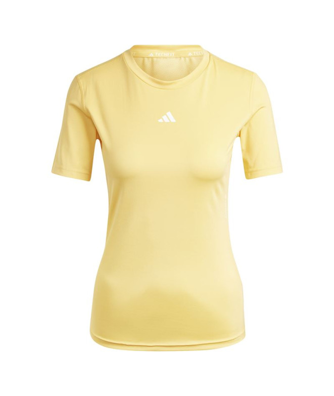 Camiseta por Fitness adidas Essentials Tech Fit Train Mulher Amarelo
