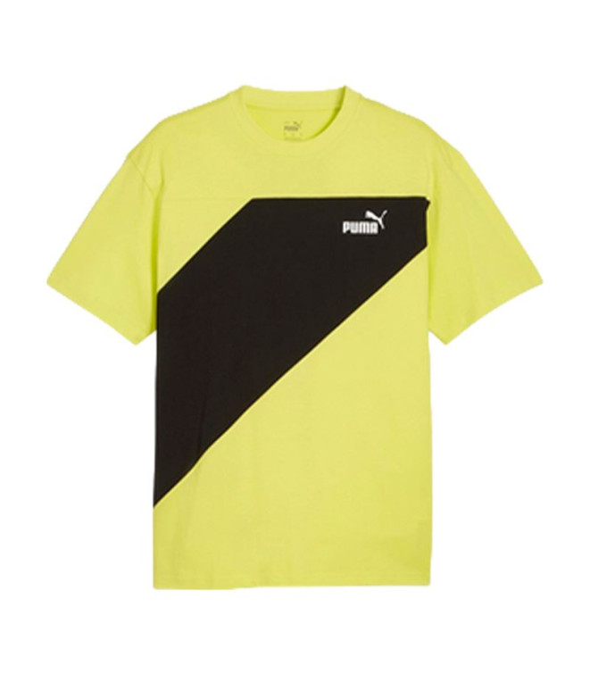 Camiseta Puma POWER Colorblock Amarillo Hombre