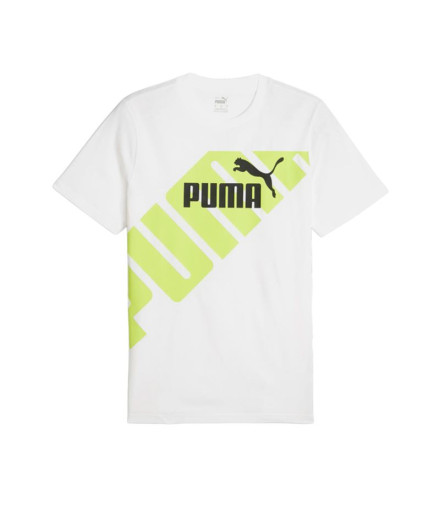 Camiseta Puma POWER Graphic Branco Amarelo Homem Camiseta Puma POWER Graphic Branco Amarelo Homem