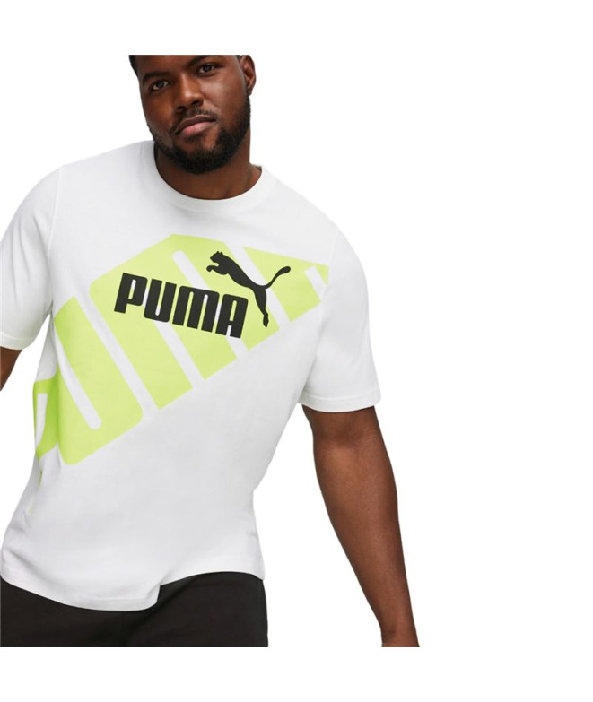 Camiseta Puma POWER Graphic Branco Amarelo Homem