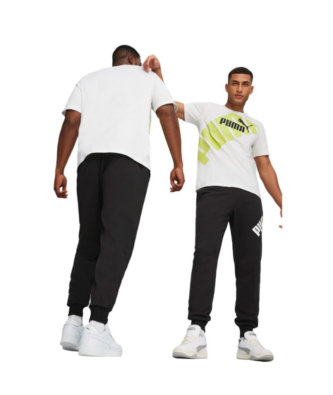 Camiseta Puma POWER Graphic Blanco Amarillo Hombre