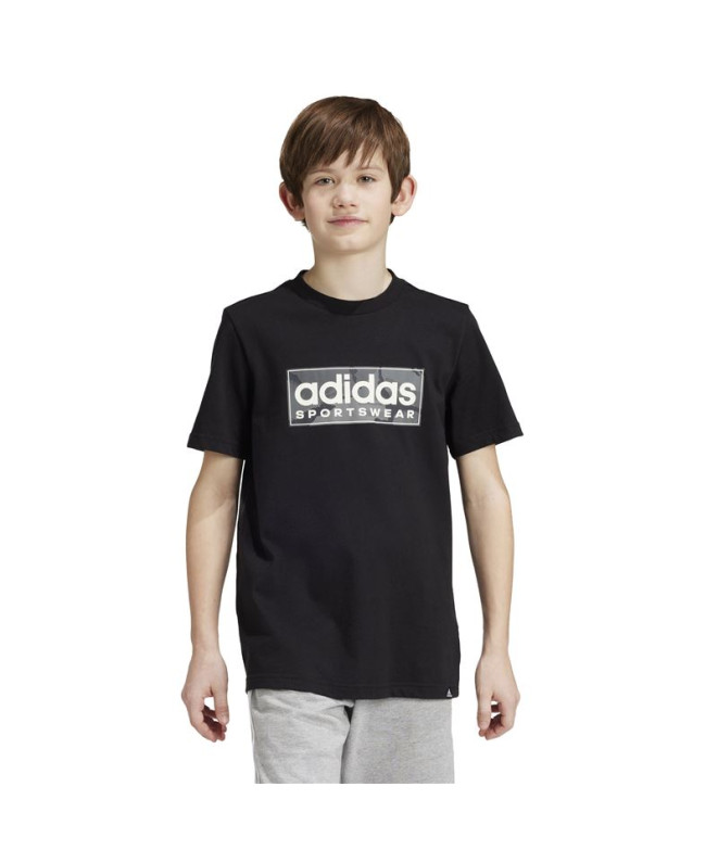 Camiseta adidas B Camo Lin Menino Preto