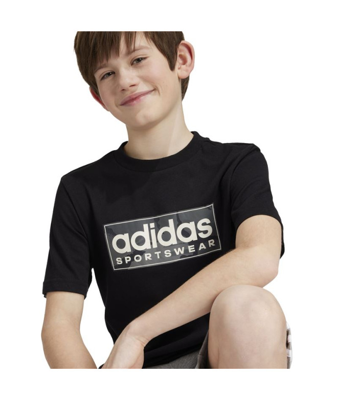 Camiseta adidas B Camo Lin Menino Preto