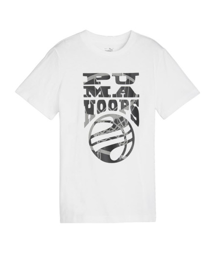 Camiseta Puma Basketball Blueprint Branco Infantil Camiseta Puma Basketball Blueprint Branco Infantil