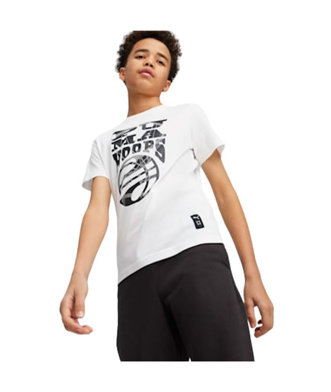 Camiseta Puma Basketball Blueprint Branco Infantil