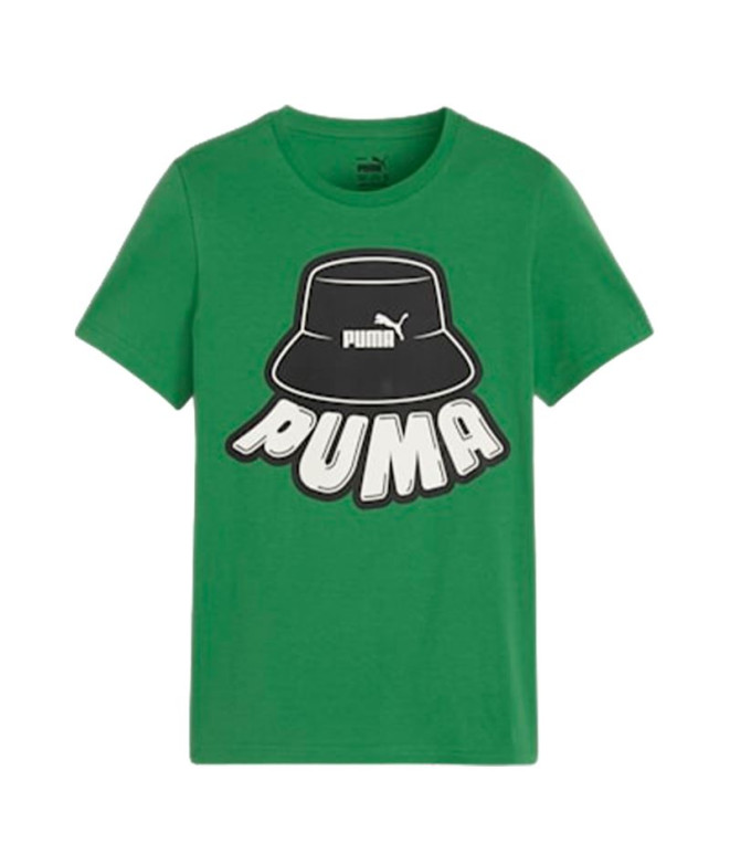 Camiseta Puma Essentials + MID 90s Graphic Verde Infantil