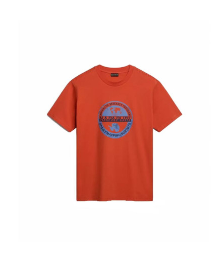 T-shirt Napapijri S-Bollo Ss 1 Orange Homme T-shirt Napapijri S-Bollo Ss 1 Orange Homme