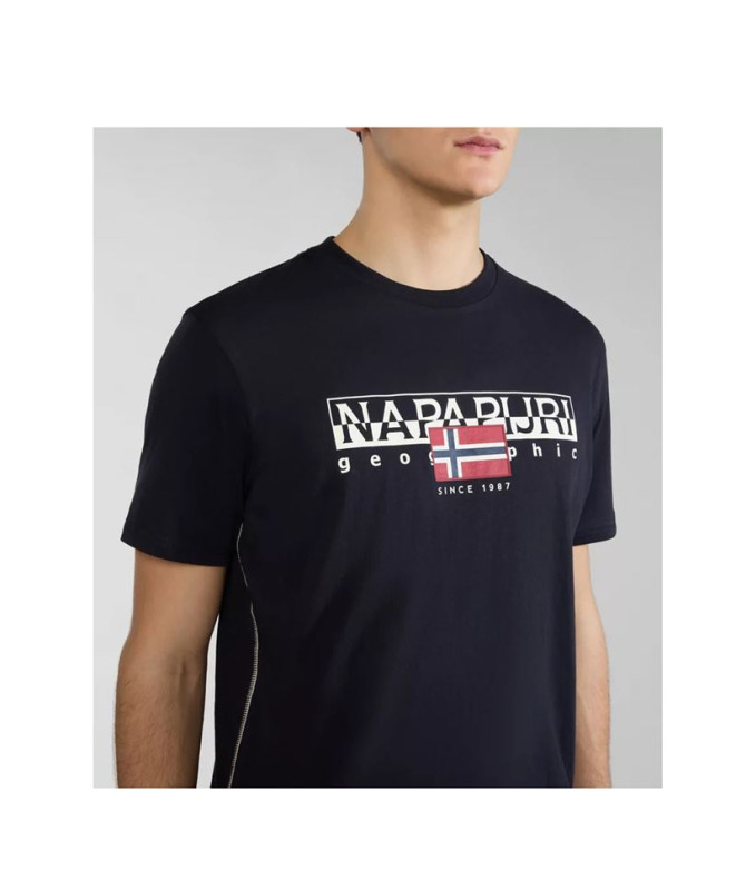 Camiseta Napapijri S-Aylmer Preto 041 Homem