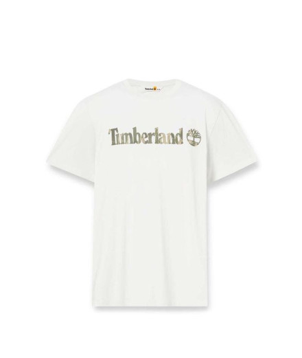 T-shirt Timberland Kennebec River Camo Linear Logo Blanc...