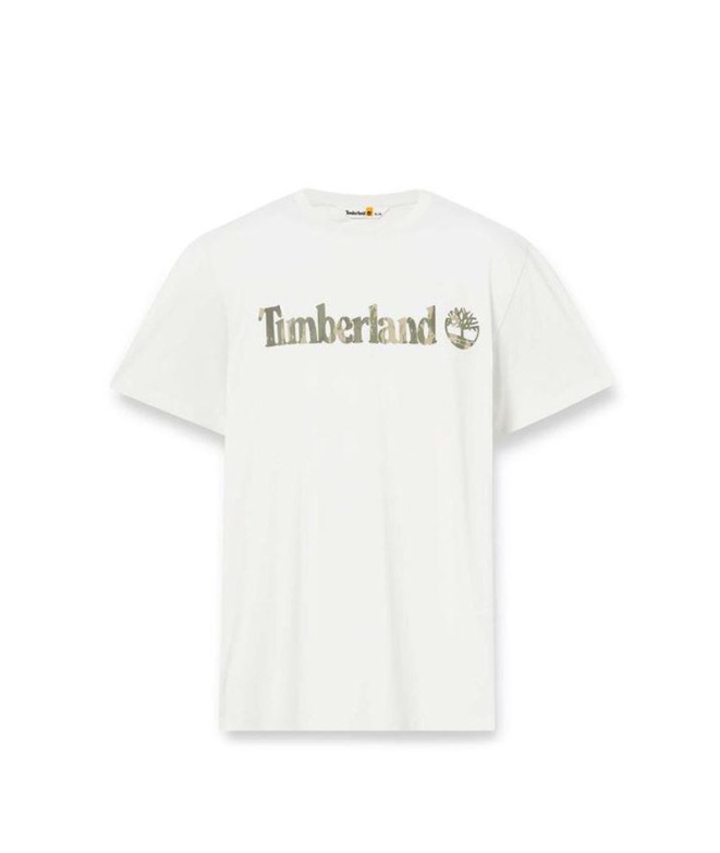 Camiseta Timberland Kennebec River Camo Linear Logo Blanco Hombre