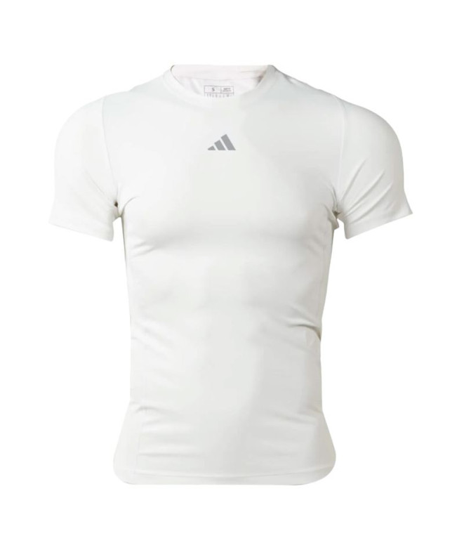 Camiseta por Futebol adidas Techfit Aeroready Homem Branco