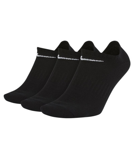 Meias de Fitness Nike Everyday Lightweight No-show Preto x3