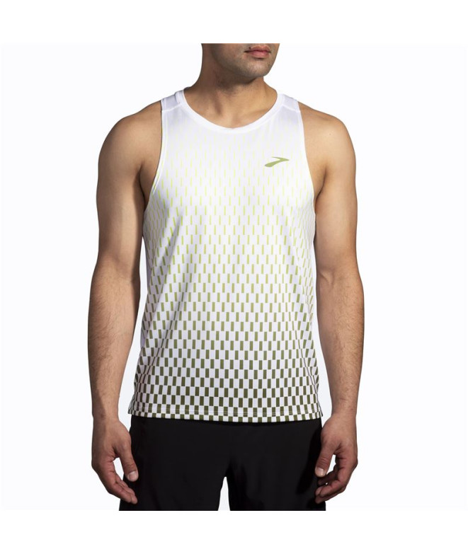 Camiseta de Running Brooks Atmosphere Singlet 2.0 Hombre Blanco