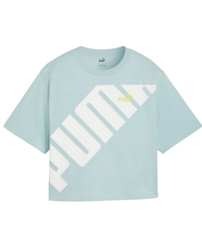 T-shirt Puma Power Cropped Turquoise Femme