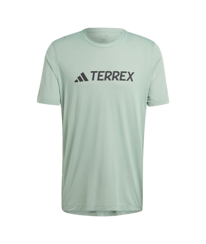 Camiseta de Senderismo adidas Multi Terrex Log Tech Hombre Verde