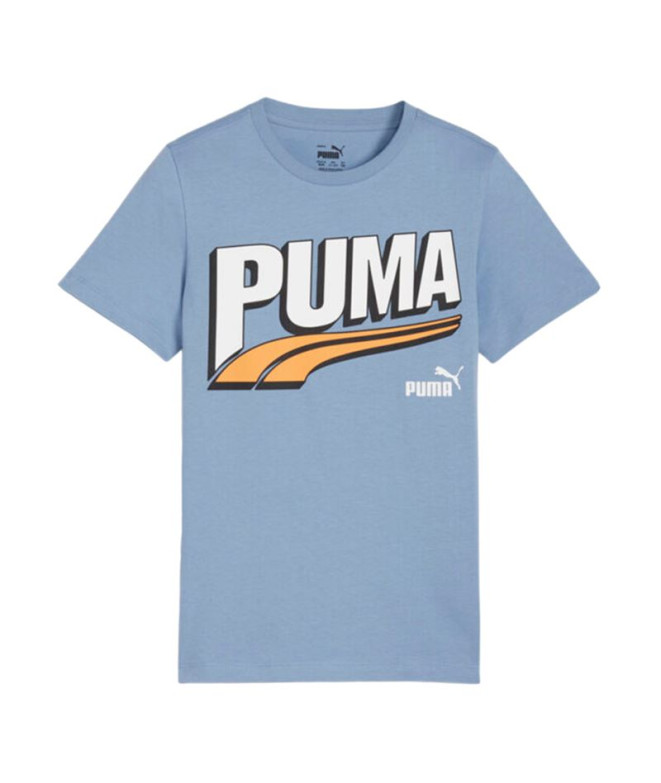 Camiseta Puma Essentials+ MID 90s Graphic Zen Azul Infantil