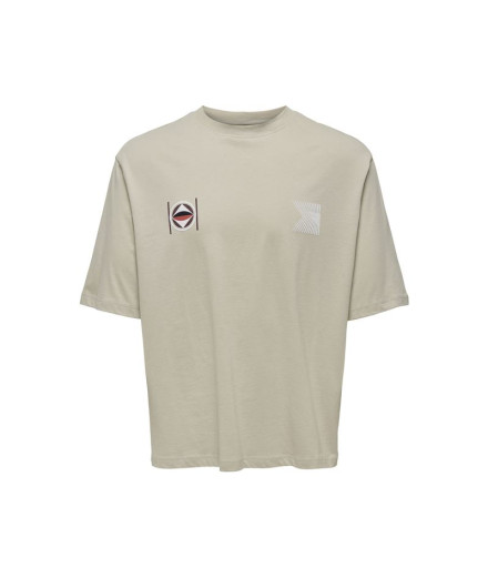 Camiseta Only & Sons Onslenny Ovz Element Bege Homem