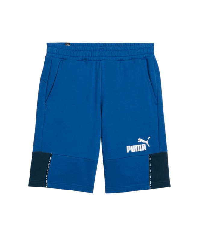 Calça Puma Essentials Block X Tape Azul Homem