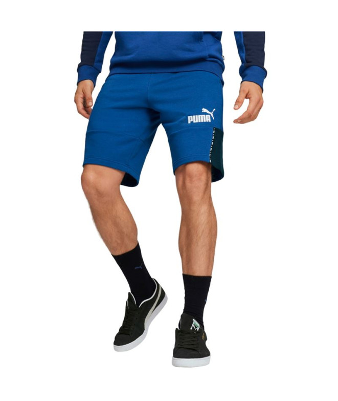 Calça Puma Essentials Block X Tape Azul Homem