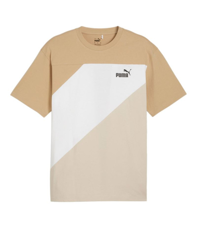 Camiseta Puma POWER Colorblock Prairie Castanho Homem