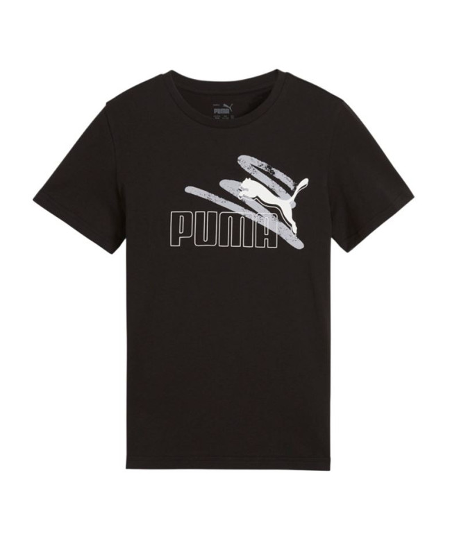 Camiseta Puma Essentials+ AB verão Preto Infantil