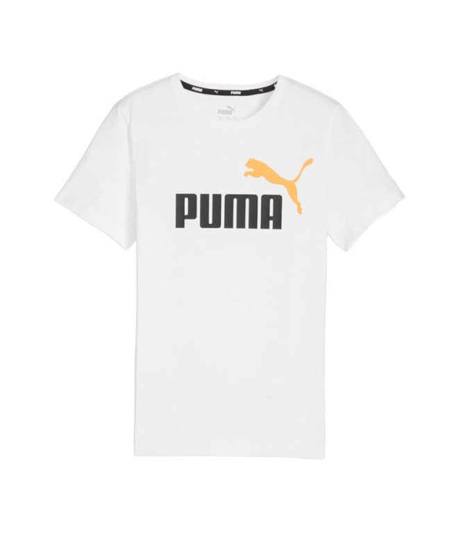 Camiseta Puma Essentials+ 2 Col Branco Infantil