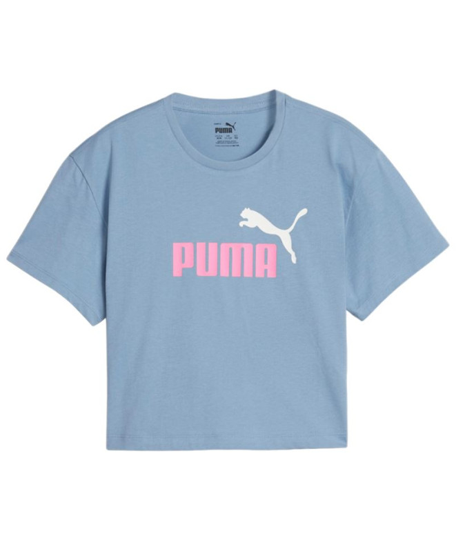 Camiseta Puma Girls Cropped Zen Azul Infantil