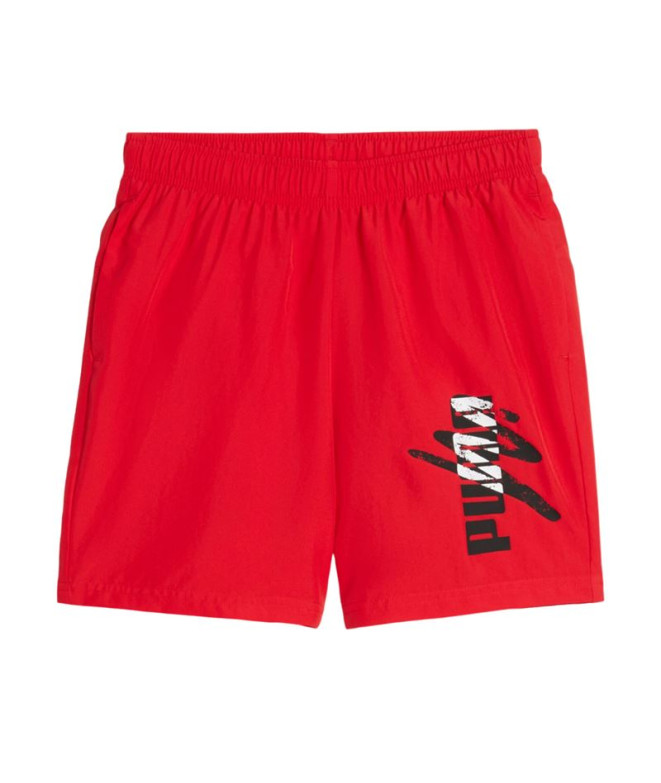 Calça Puma Essentials+ LAB Woven 5" Infantil Vermelho