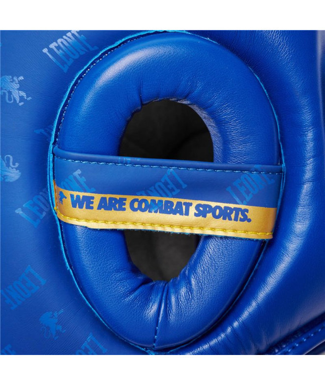 Casco de Boxeo Leone Protector Abierto Dna Azul
