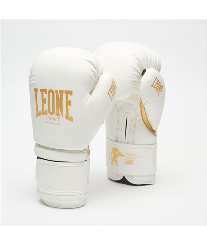 Luvas De Boxe Branco&Ouro Branco/10Oz Leone