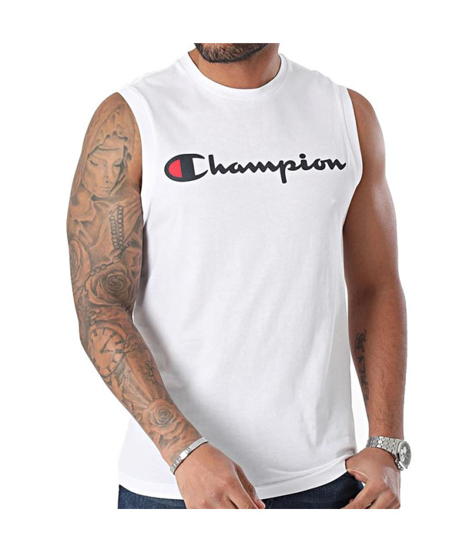 Camiseta Champion Sleeveless Crewneck Hombre Blanco