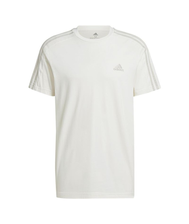 Camiseta adidas Essentials 3-Stripes Homem Branco