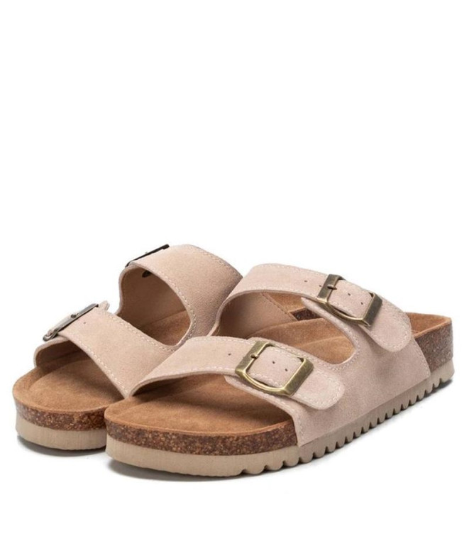 Tongs Femme XTI Cuir fendu Beige