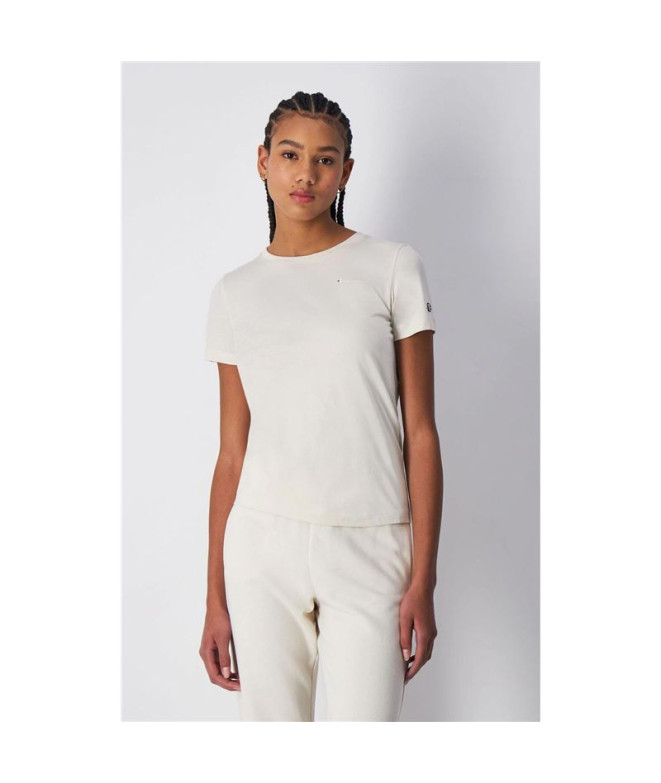 Camiseta Champion Gola redonda Mulher Ecru