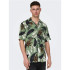 Camisa Only & Sons Regular Fit Cuban Collar Verde Homem