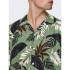 Camisa Only & Sons Regular Fit Cuban Collar Verde Homem