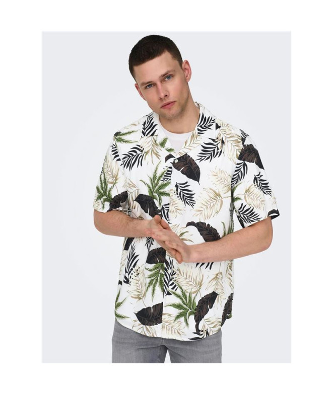 Camisa Only & Sons Corte Regular Colar Cubano...