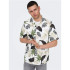 Camisa Only & Sons Corte Regular Colar Cubano Branco Homem