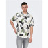 Camisa Only & Sons Corte Regular Colar Cubano Branco Homem