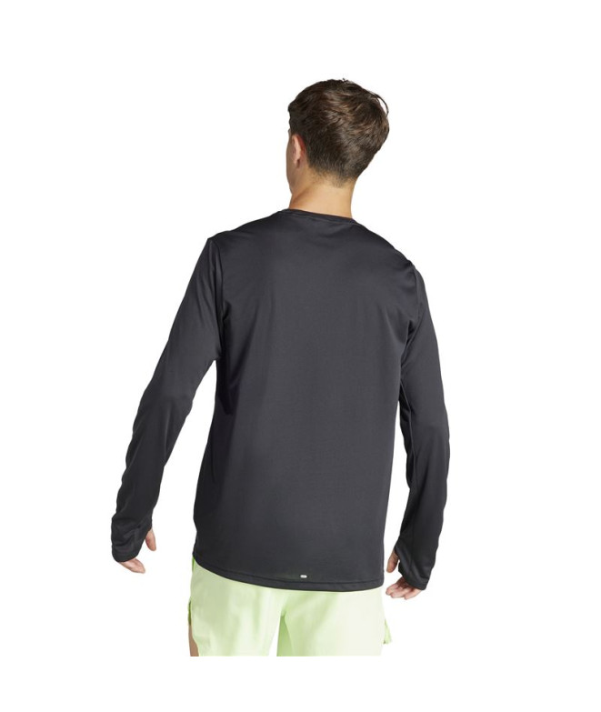 Camiseta by Running adidas Run It Ls Homem Black